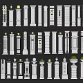 Diverse Architectural Columns Featuring Decorative Lanterns Ornate Capitals And Classic Designs