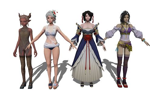 Modern Game Role Game Characters 3d model