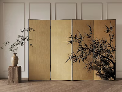 New Chinese Screen Flower Vase 3d model
