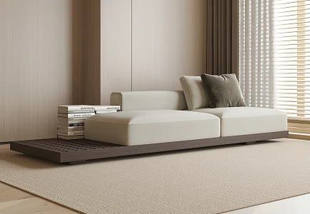 Modern one-word sofa multi-person sofa 3d model