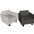 Modern Beige And Brown Upholstered Single Seater Sofa With Metal Legs For Living Room