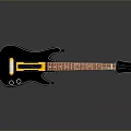 Modern Black Electric Guitar With Wooden Neck Chrome Pickups And Bridge Design
