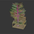 Elevated Wooden Tree House Design with Wooden Platform and Tree Trunk 3d model