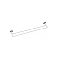 Chrome Metal Double Bar Wall Mounted Bathroom Towel Rack For Daily Use