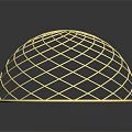 Golden 3D Wireframe Sphere With Intricate Geometric Pattern Design Structure