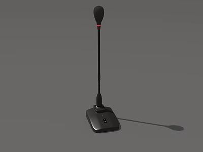 Professional Black Desktop Computer Microphone With Adjustable Stand For PC Recording 3d model