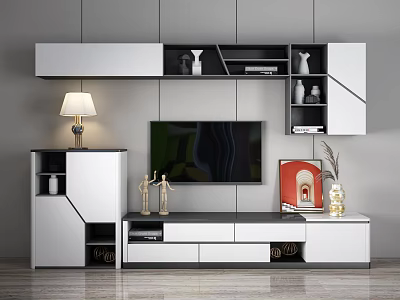 Modern TV Background Cabinet 3d model