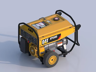 CAT XP3500 Portable Industrial Generator With Control Panel Black Frame And Wheels 3d model