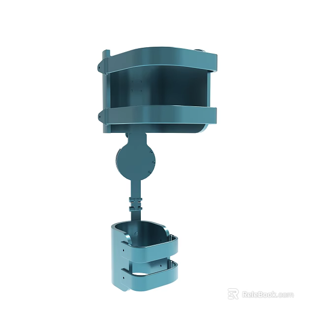 Blue Metal Industrial Equipment With Ring Shaped Structure And Cylindrical Parts 3d model 
