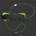 Green And White Over Ear Headphones With Wired Connection And Soft Ear Cushions