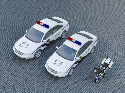 Police Functional Vehicles For Law Enforcement Including Patrol Cars And Motorcycle 3d model
