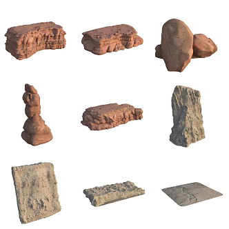 Sandstone Stone Pile Stone Wall Boulder Big Stone 3d model