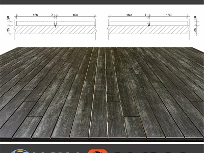 Detailed Wooden Floor Components Design With Accurate Dimensions And Installation Structure 3d model