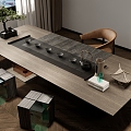 New Chinese Tea Table and Chair Combination Tea Table Tea Table and Chair Tea Table 3d model