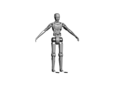 Smart Machine Humanoid Robot with Full Body Mechanical Structure 3d model