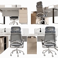 Modern office desk and chair combination 3d model