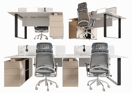 Modern office desk and chair combination 3d model