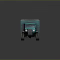 Teal Colored Vintage Truck With Enclosed Cargo Bed And Retro Styling