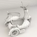Beige Scooter With Sidecar Retro Design Gray Seats And Modern Look
