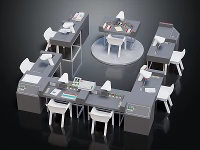 Modern Console Operating Cabin 3d model
