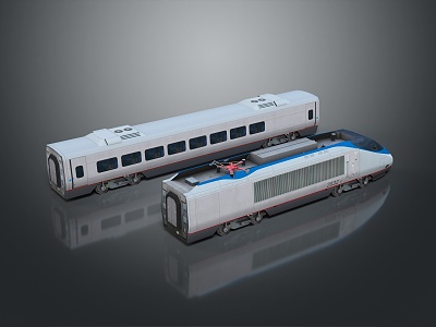 modern high-speed train light rail subway 3d model