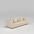 Modern Beige Sofa With Multiple Cushions For Living Room Interior Design 3d model