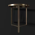 Modern Round Side Tables With Golden Metal Frames And Geometric Base Designs 3d model