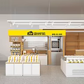 Rongji Dessert Shop Interior With New Products Display Counters And Dessert Shelves 3d model