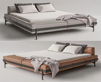 Modern Double Bed 3d model