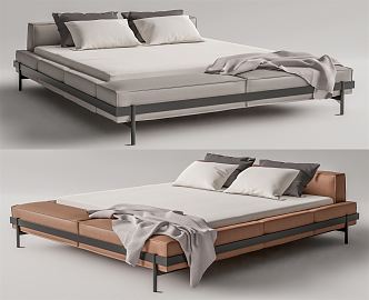 Modern Double Bed 3d model