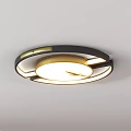 Elegant Modern Ceiling Lights With Wooden Metal Frames And Carved Cloud Patterns Design 3d model