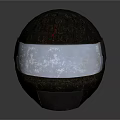Dark Textured Helmet Featuring Transparent Visor And Glowing Sci Fi Design Effect 3d model