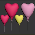 Metallic Heart Shaped Balloons Decoration Equipment With Red Pink Yellow Colors And Reflections