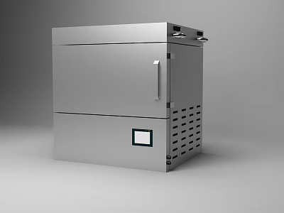 Durable Stainless Steel Kitchen Appliance With Handle Digital Display And Ventilation Vents 3d model