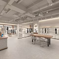 Modern Clothing Store Interior With Open Space Clothing Racks Mannequins And Cashier Counter