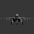 Modern Military Fighter Jet with Camouflage Paint and Red Star Markings