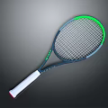 Modern Tennis Racket With Green Frame White Handle And Lightweight Design For Sports Training