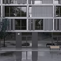 Modern Retail Storefront Design With Glass Door Wooden Signage and Contemporary Facade Details