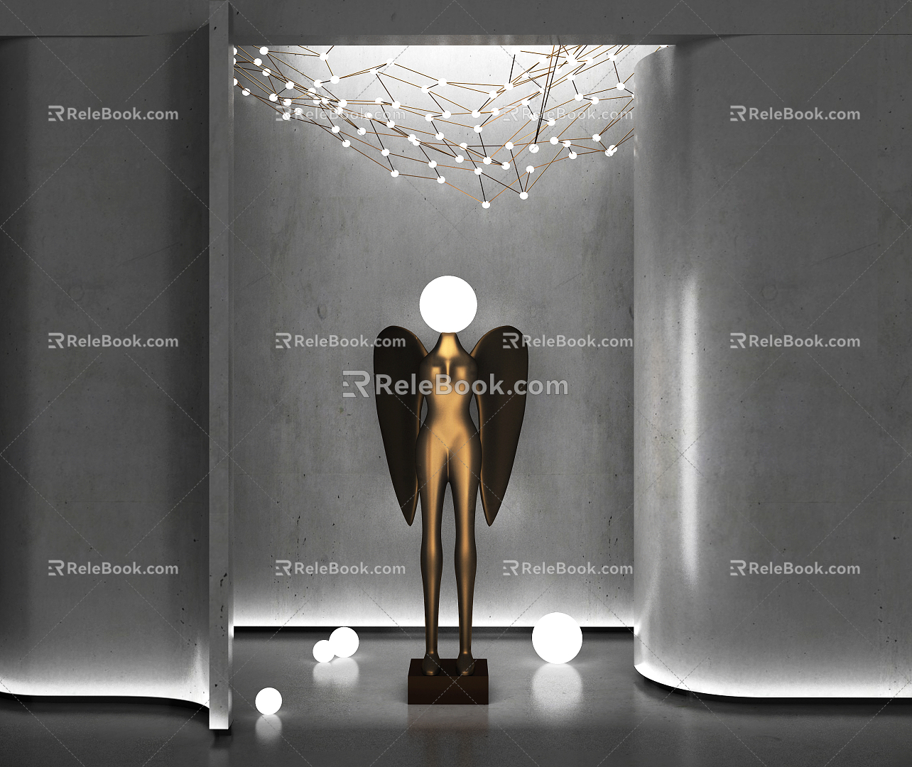 Modern Alien Floor Lamp Artistic Figure Floor Lamp 3d model