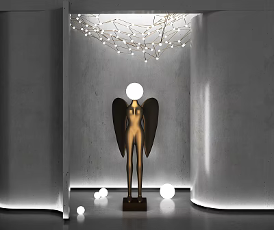 Abstract Floor Lamp With Unique Modern Sculptural Design For Home Interior Lighting 3d model