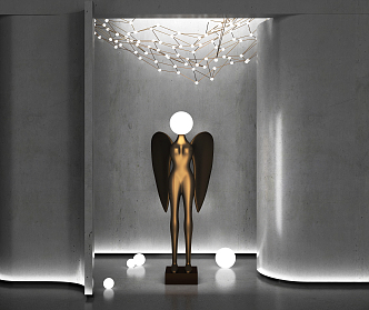 Modern Alien Floor Lamp Artistic Figure Floor Lamp 3d model