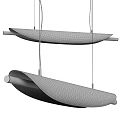 Modern Pendant Lights With Gold Black Textured Curved Elongated Shape For Interior Decoration