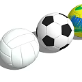 Various Sports Equipment Balls Including Volleyball Soccer Ball Tennis Ball and Nike Logo Ball