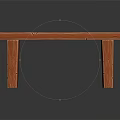 Rustic Wooden Table With Natural Grain Plank Top And Four Legs Design