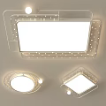 Modern Design Ceiling Lights With Transparent Frame Dotted Decoration And Rectangular Circular Square Illuminated Panels