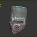 Medieval Weapon Armor Helmet With Steel Construction And Riveted Face Grille