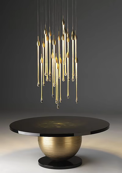 Modern coffee table chandelier coffee table combination 3d model