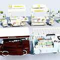 Mobile Functional Carts For Vending With Shelves Goods And Plant Decorations