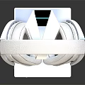 Elegant White Wireless Headphones with RGB Illuminated Stand Modern Display Setup
