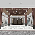 Modern Hall Hotel Lobby Office Lobby Front Office Reception Hall Reception Front Desk 3d model